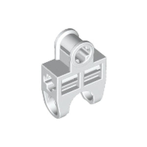 LEGO 32174 Technic, Axle Connector 2 x 3 with Ball Joint Socket - Open Sides, Angled Forks with Closed Axle Holes in White - Authentic LEGO Part