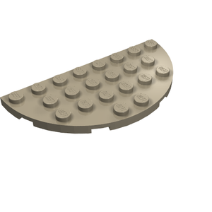 LEGO 22888 Plate Round Half 4 x 8 in Dark Tan - Authentic LEGO Part