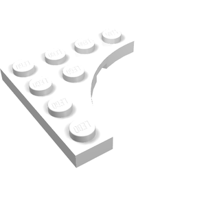 LEGO 35044 Plate, Modified 4 x 4 with 3 x 3 Curved Cutout in White - Authentic LEGO Part