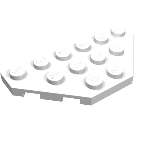 LEGO 2419 Wedge, Plate 3 x 6 Cut Corners in White - Authentic LEGO Part