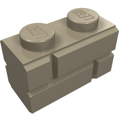 LEGO 98283 Brick, Modified 1 x 2 with Masonry Profile in Dark Tan - Authentic LEGO Part