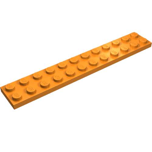 LEGO 2445 Plate 2 x 12 in Orange - Authentic LEGO Part