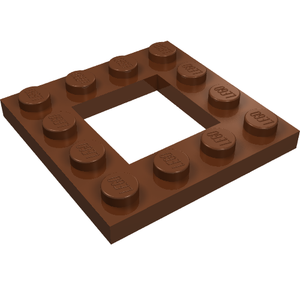 LEGO 64799 Plate, Modified 4 x 4 with 2 x 2 Open Center in Reddish Brown - Authentic LEGO Part