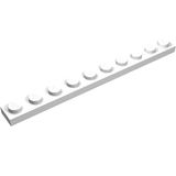 LEGO 4477 Plate 1 x 10 in White - Authentic LEGO Part