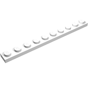 LEGO 4477 Plate 1 x 10 in White - Authentic LEGO Part
