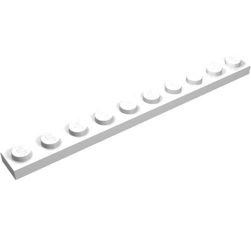 LEGO 4477 Plate 1 x 10 in White - Authentic LEGO Part