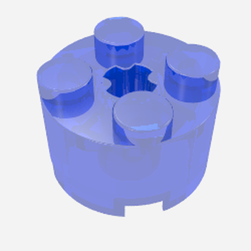 LEGO 3941 Brick, Round 2 x 2 with Axle Hole in Trans-Dark Blue - Authentic LEGO Part