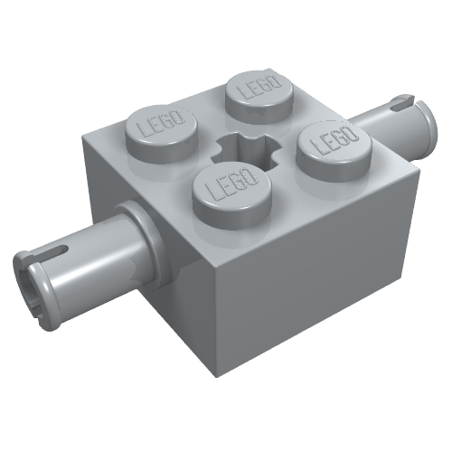 LEGO 30000 Brick Special 2 x 2 with 2 Pins and Axle Hole in Light Bluish Gray - Authentic LEGO Part