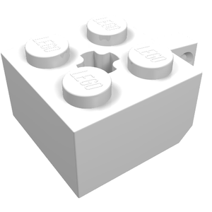 LEGO 30389b Hinge Brick 2 x 2 Locking with 1 Finger Vertical and Axle Hole in White - Authentic LEGO Part