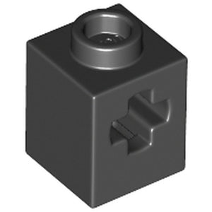 LEGO 73230 Technic, Brick 1 x 1 with Axle Hole in Black - Authentic LEGO Part
