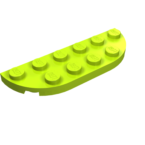LEGO 18980 Plate, Round Corner 2 x 6 Double in Lime - Authentic LEGO Part
