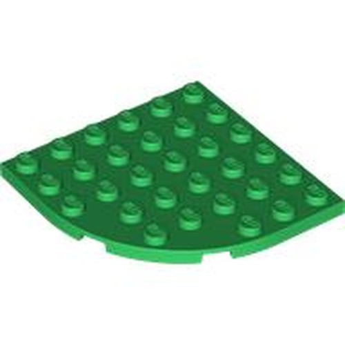 LEGO 6003 Plate, Round Corner 6 x 6 in Green - Authentic LEGO Part