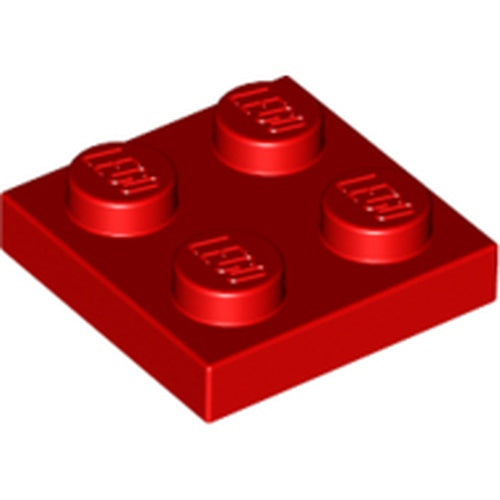 LEGO 3022 Plate 2 x 2 in Red - Authentic LEGO Part