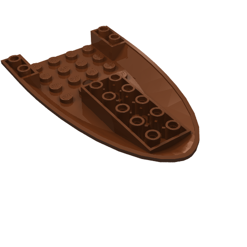 LEGO 87611 Aircraft Fuselage Forward Bottom Curved 6 x 10 with 3 Holes in Reddish Brown - Authentic LEGO Part
