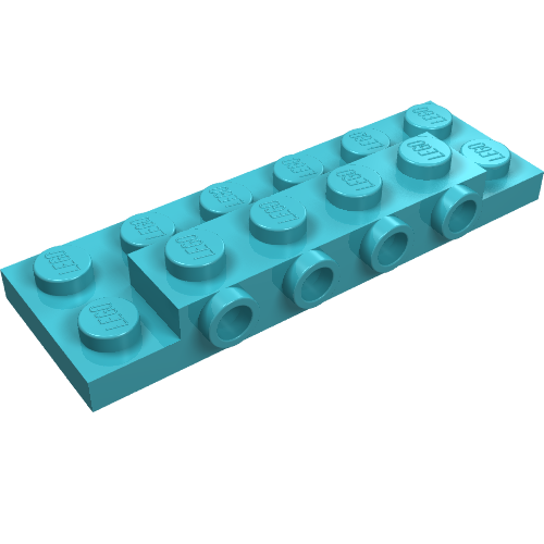 LEGO 87609 Plate, Modified 2 x 6 x 2/3 with 4 Studs on Side in Medium Azure - Authentic LEGO Part