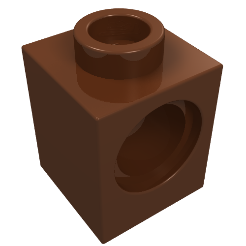 LEGO 6541 Technic, Brick 1 x 1 with Hole in Reddish Brown - Authentic LEGO Part