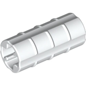 LEGO 6538b Technic, Axle Connector 2L (Ridged with x Hole x Orientation) in White - Authentic LEGO Part