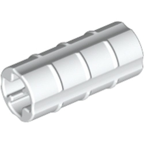 LEGO 6538b Technic, Axle Connector 2L (Ridged with x Hole x Orientation) in White - Authentic LEGO Part