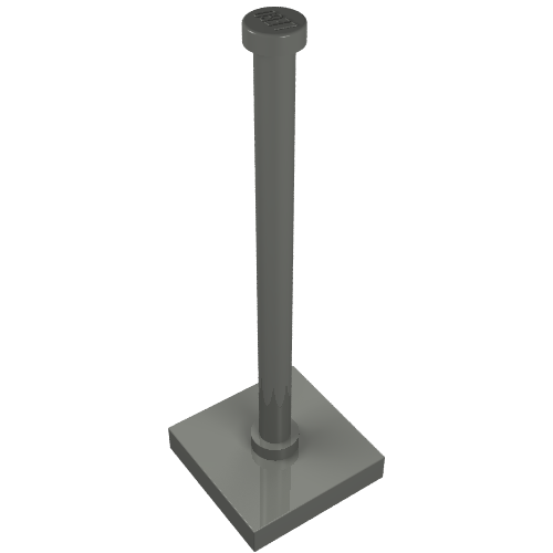 LEGO 30256 Light Bluish Gray Support 2 x 2 x 5 Bar on Tile Base with Solid Stud and Stop Ring - Main Product Image