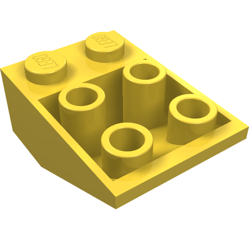 LEGO 3747a Slope, Inverted 33 3 x 2 with Flat Bottom Pin without Connections between Studs in Yellow - Authentic LEGO Part