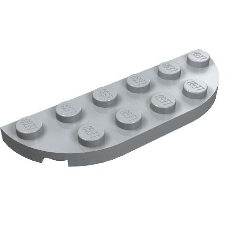 LEGO 18980 Plate, Round Corner 2 x 6 Double in Light Bluish Gray - Authentic LEGO Part