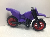 LEGO 50860c08 Motorcycle Dirt Bike with Black Chassis (Long Fairing Mounts) and Red Wheels - Main Product Image
