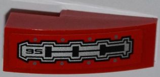 LEGO 50950pb043 Slope, Curved 3 x 1 with Black &#39;95&#39; and Mechanical Pattern (Sticker) - Set 7977 - Main Product Image