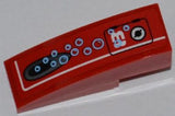 LEGO 50950pb044L Slope, Curved 3 x 1 with Panel with White &#39;8&#39;, Vent Hole and Bubbles Pattern Model Left Side (Sticker) - Set 7977 - Main Product Image