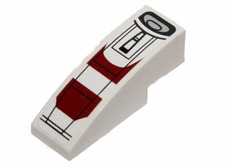 LEGO 50950pb065 Slope, Curved 3 x 1 with Black Lines and Dark Red Pattern (Sticker) - Set 75037 - Main Product Image