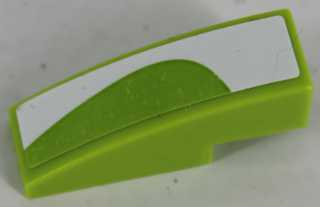 LEGO 50950pb094R Slope, Curved 3 x 1 with White Curved Pattern Right (Sticker) - Set 8864 - Main Product Image