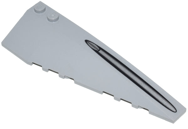 LEGO 50956pb011 Wedge 10 x 3 Right with Elongated Silver and Black Oval Pattern (Sticker) - Set 7660 - Main Product Image