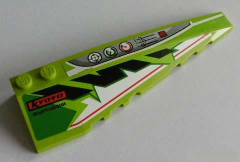 LEGO 50956pb030 Wedge 10 x 3 Right with 'KYOTO ZURUHAI' and Switches Pattern (Stickers) - Set 8864 (ZURUHXI) - Main Product Image