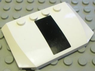 LEGO 52031pb019 Wedge 4 x 6 x 2/3 Triple Curved with Black Stripe Pattern (Sticker) - Set 7245-1 - Main Product Image