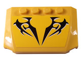 LEGO 52031pb082 Wedge 4 x 6 x 2/3 Triple Curved with Black and White Tribal Pattern (Sticker) - Set 8183 - Main Product Image