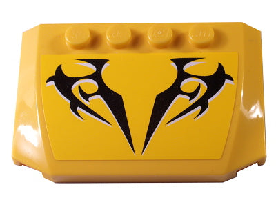 LEGO 52031pb082 Wedge 4 x 6 x 2/3 Triple Curved with Black and White Tribal Pattern (Sticker) - Set 8183 - Main Product Image
