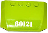 LEGO 52031pb108 Wedge 4 x 6 x 2/3 Triple Curved with White &#39;60121&#39; Pattern (Sticker) - Set 60121 - Main Product Image