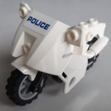 LEGO 52035c02pb15 Motorcycle City with Black Chassis, LBG Wheels and Fairing with Blue 'POLICE' on  Background Pattern (Sticker) - Set 60200 - Main Product Image