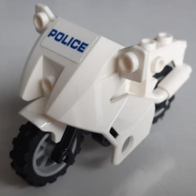 LEGO 52035c02pb15 Motorcycle City with Black Chassis, LBG Wheels and Fairing with Blue 'POLICE' on  Background Pattern (Sticker) - Set 60200 - Main Product Image