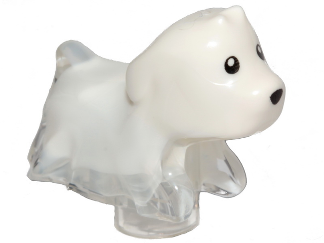 LEGO 52672pb01 Dog, Ghost with Marbled White Pattern (Spencer) - Main Product Image
