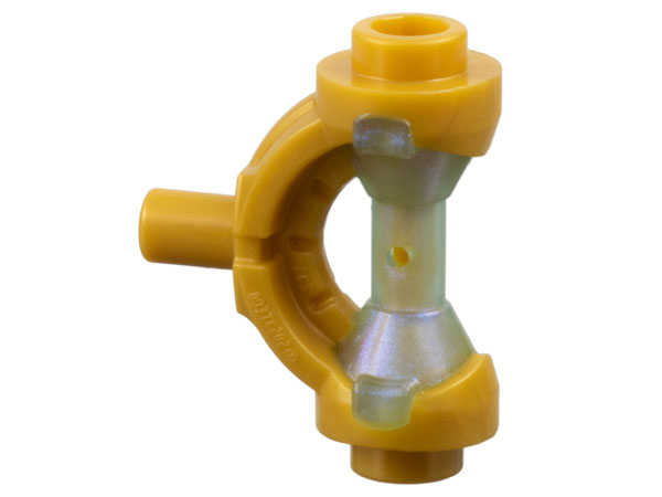 LEGO 5330pb01 Minifigure, Weapon Hilt with Curved Guard and Bar with Molded Satin Trans-Light Blue Hourglass Handle Pattern - Main Product Image