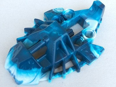 LEGO 53549pb01 Bionicle Foot Toa Inika Elliptical with Marbled White Pattern - Main Product Image