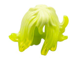 LEGO 53801pb01 Minifigure, Hair Female Mid-Length Wavy with Side Spikes, Elongated Hole in Back and Marbled Trans-Neon Green Pattern - Main Product Image