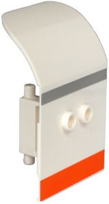 LEGO 54097pb06 Door 2 x 4 x 6 Curved Aircraft with Light Bluish Gray and Orange Stripes Pattern - Main Product Image
