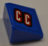 LEGO 54200pb037L Slope 30 1 x 1 x 2/3 with 'CC' on  Background Pattern Model Left (Sticker) - Set 8198 - Main Product Image