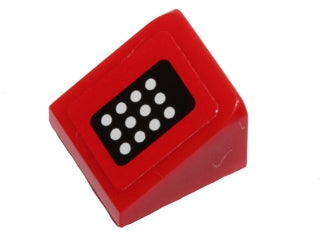 LEGO 54200pb072 Slope 30 1 x 1 x 2/3 with 12 White Dots on Black Background Pattern (Sticker) - Set 40191 - Main Product Image