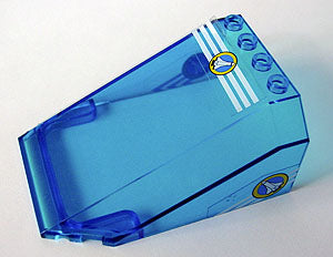 LEGO 551pb01 Windscreen 8 x 6 x 3 Wedge with Space Port Pattern on Top and Sides (Stickers) - Set 6453 - Main Product Image