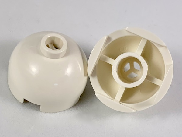 LEGO 553a Brick, Round 2 x 2 Dome Top without Bottom Axle Holder in White - Authentic LEGO Part