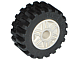 LEGO 55981c02 Wheel 18mm D. x 14mm with Pin Hole, Fake Bolts and Shallow Spokes with Black Tire 30.4 x 14 Offset Tread (55981 / 30391) in White - Authentic LEGO Part