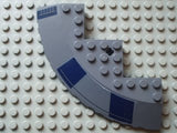 LEGO 58846pb04R Brick, Round Corner 10 x 10 with Slope 33 Edge, Axle Hole, Facet Cutout with Dark Blue Rectangles Pattern Model Right Side (Stickers) - Set 8016 - Main Product Image