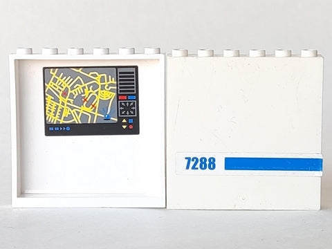 LEGO 59349pb039 Panel 1 x 6 x 5 with Street Map on Inside and Blue '7288' and Stripe on Outside Pattern (Stickers) - Set 7288 - Main Product Image